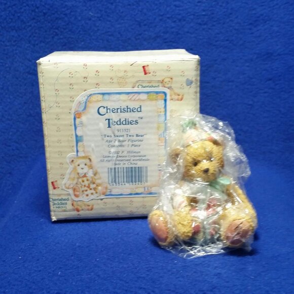 Cherished Teddies Two Sweet Two Bear Figurine Enesco 911321 Age 2 2nd Birthday - Picture 2 of 10